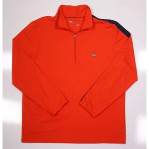 RLX Ralph Lauren X Performance Orange 1/4 Quarter Zip Pullover Golf Men's Large